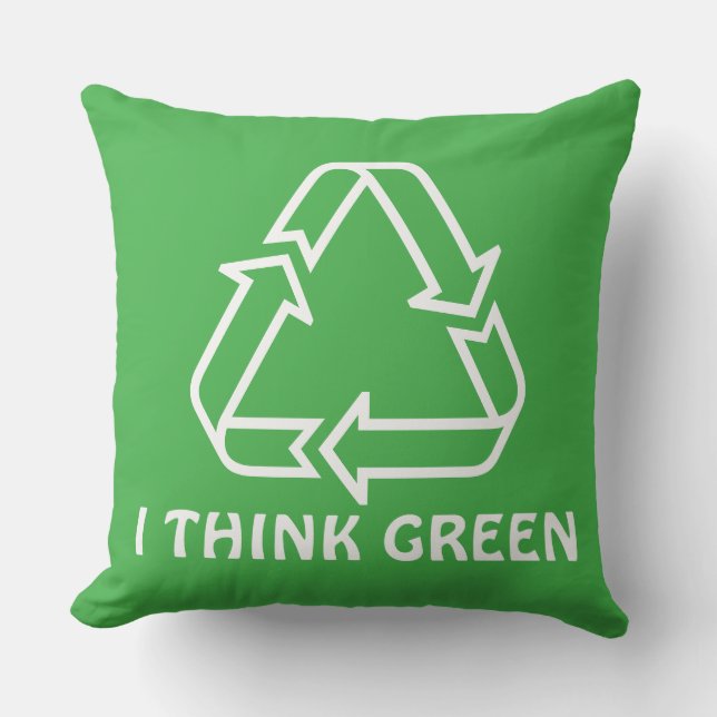 Coussin D'extérieur Symboles simples / Icônes - RECYCLAGE + idées (Recto)