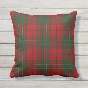 Coussin D'extérieur Tartan vert rouge de clan de Cummings écossais de