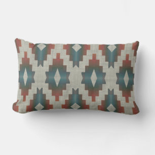 Coussin D'extérieur Terracotta Rouge TaupeBrown Turquoise bleu Tribal