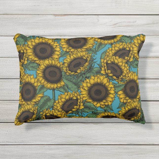 Coussin D'extérieur Terrain de tournesol (Devant)