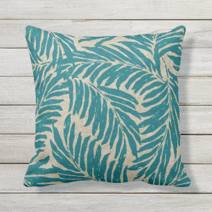Coussin D'extérieur Texture de toile hawaïenne de paumes de Kahanu