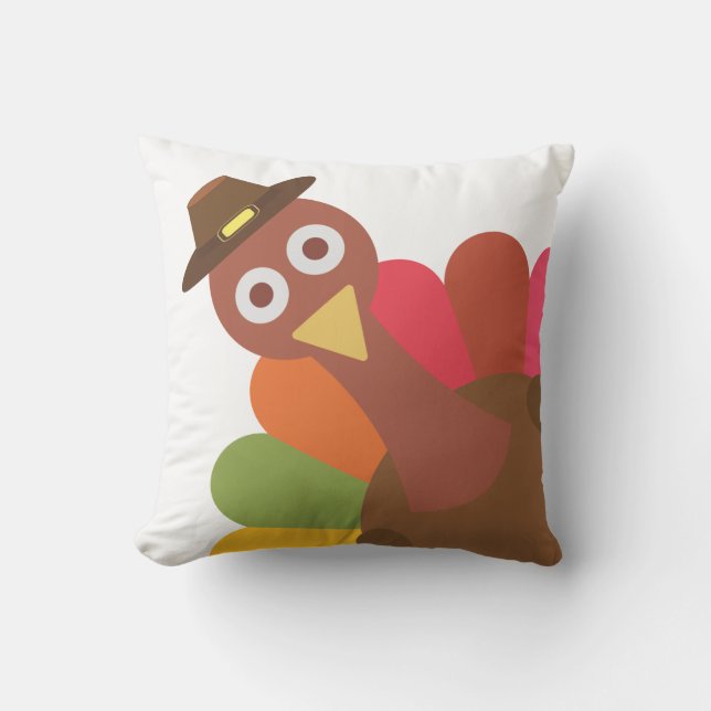 Coussin D'extérieur Thanksgiving Turquie.  Drôle. Humour. (Recto)