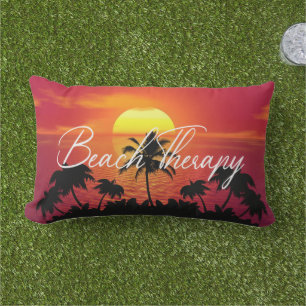 Coussin D'extérieur Thérapie de plage coucher de soleil sable relaxati