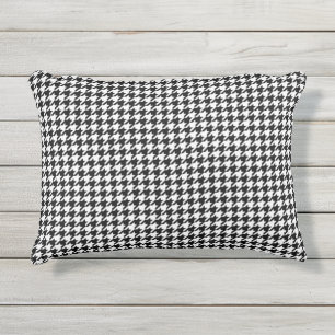 Coussin D'extérieur Tissu à carreaux pied-de-poule noir et blanc