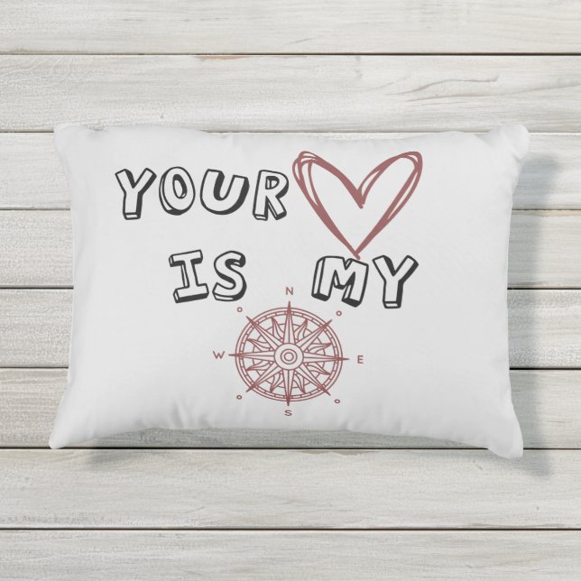 Coussin D'extérieur Ton coeur est mon boussole (Dos)