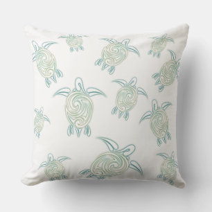 Coussin D'extérieur Tortues de mer Motif Blanc Vert Côte Maritime