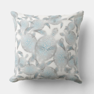 Coussin D'extérieur "Tortues de mer scintillantes"   Moderne argenté c