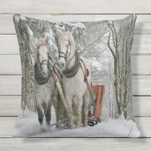 Coussin D'extérieur Tour de Sleigh d'hiver