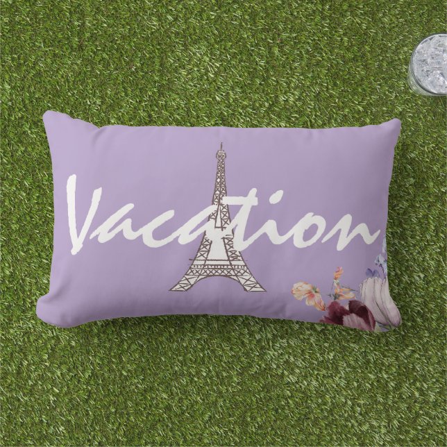Coussin D'extérieur Tour Eiffel tendance personnalisée en vacances Chi (Herbe)