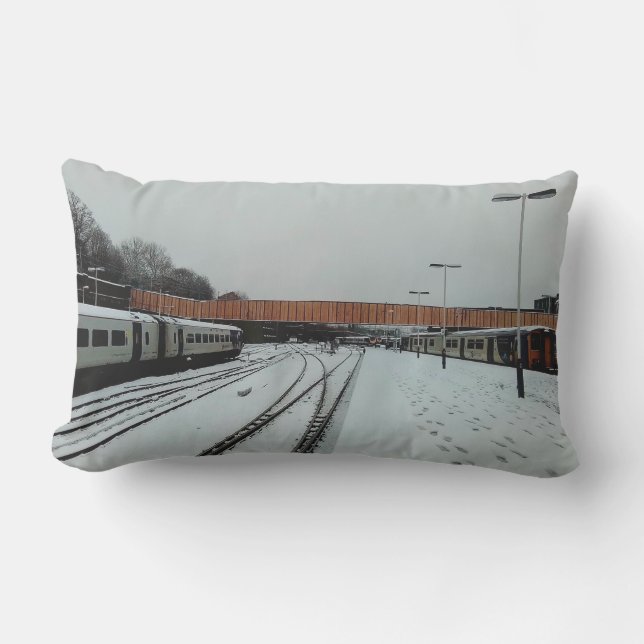 Coussin D'extérieur Trains, à la gare (Recto)