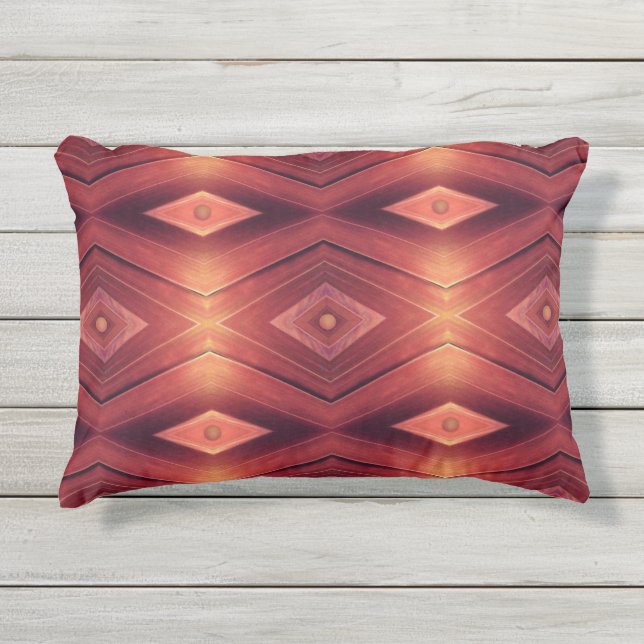 Coussin D'extérieur Travail sur bois abstrait (Devant)