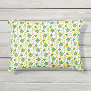 Coussin D'extérieur Trèfles verts à 4 feuilles Pièces de la Saint-Patr