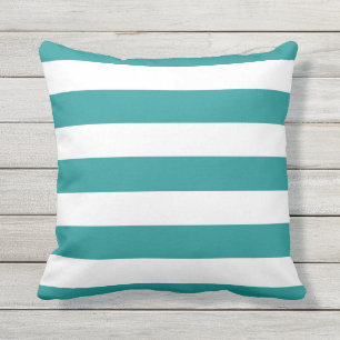 Coussin D'extérieur Turquoise moderne et blanc