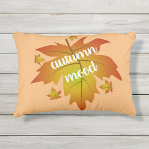 Coussin D'extérieur Typographie de l'humeur d'automne feuille d'érable