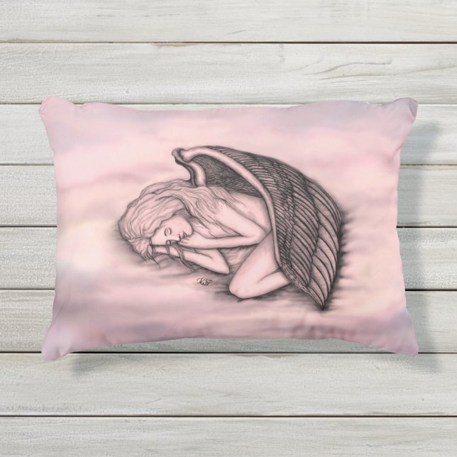 Coussin D'extérieur Un Ange endormi sur les nuages des cieux (Devant)