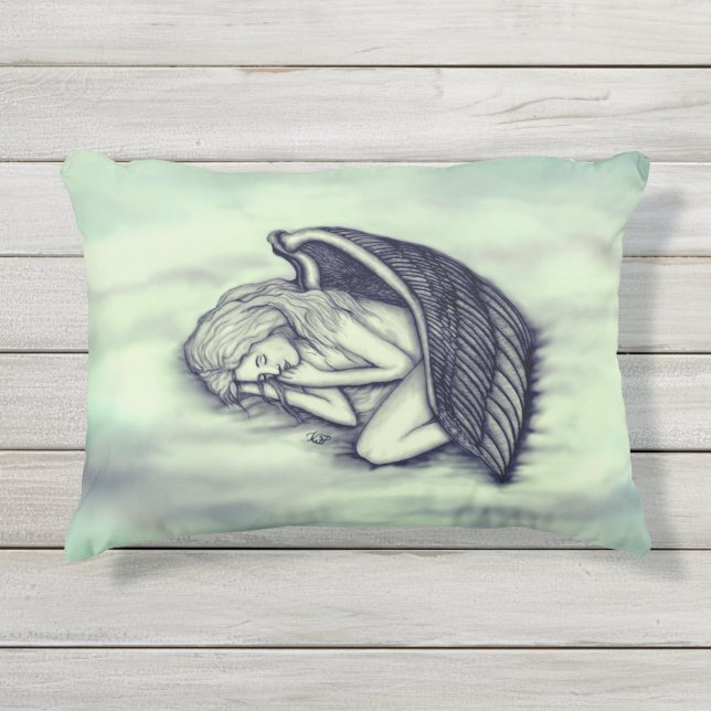 Coussin D'extérieur Un Ange endormi sur les nuages des cieux (Devant)
