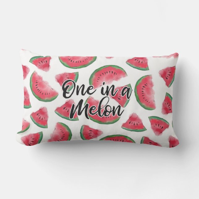 Coussin D'extérieur Un Motif d'aquarelle de melon (Recto)