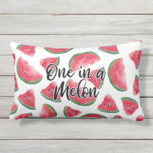 Coussin D'extérieur Un Motif d'aquarelle de melon