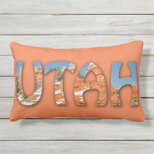 Coussin D'extérieur UTAH - Rouge, Orange, Ciel Bleu, Neige
