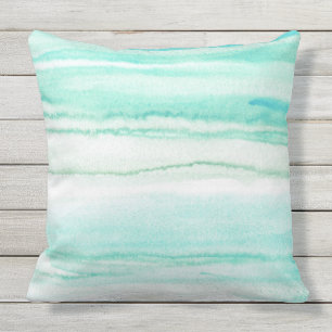 Coussin D'extérieur Vagues d'Aqua de turquoise