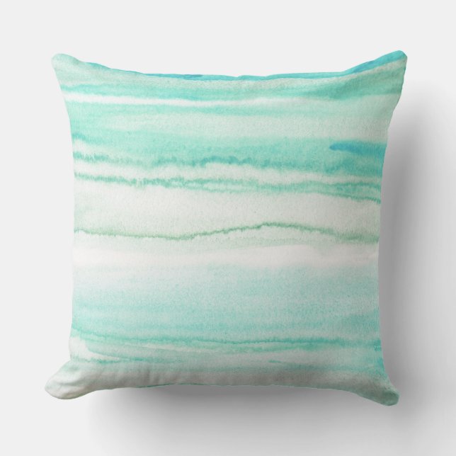Coussin D'extérieur Vagues d'aqua turquoise (Recto)