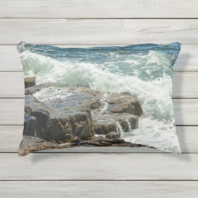 Coussin D'extérieur Vagues de l'océan d'Acadie Maine (Devant)