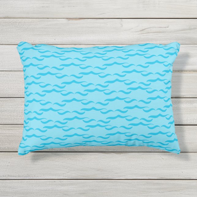 Coussin D'extérieur Vagues d'eau de mer bleu pastel Océan paisible (Devant)