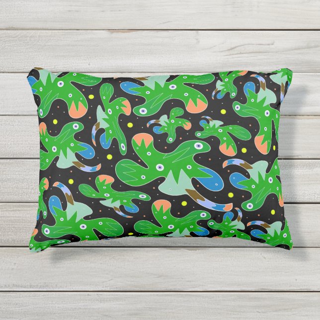 Coussin D'extérieur Vert à motif (Devant)