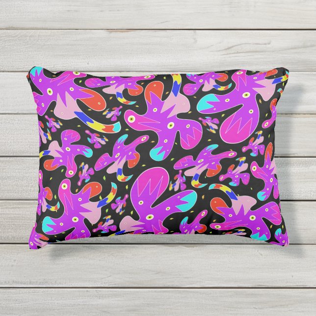 Coussin D'extérieur Vert à motif (Devant)