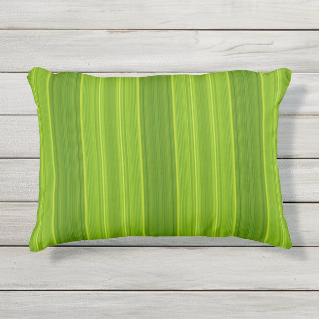 Coussin D'extérieur Vert joyeux rayé (Devant)