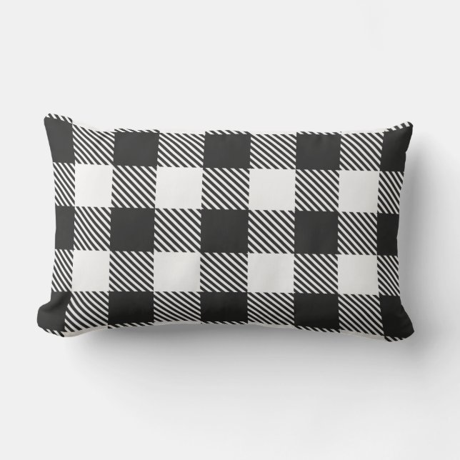 Coussin D'extérieur Vichy Buffalo Noir Blanc Extérieur (Recto)