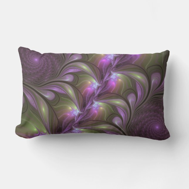 Coussin D'extérieur Violet Abstrait violet violet kaki fractal (Recto)