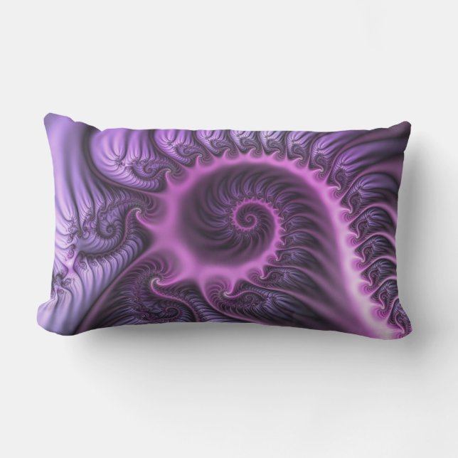 Coussin D'extérieur Vivid Cool Abstrait rose violet Fractal Art Spiral (Recto)