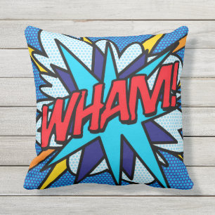 Coussin D'extérieur WHAM ZAP Fun Retro Comic Book Pop Art