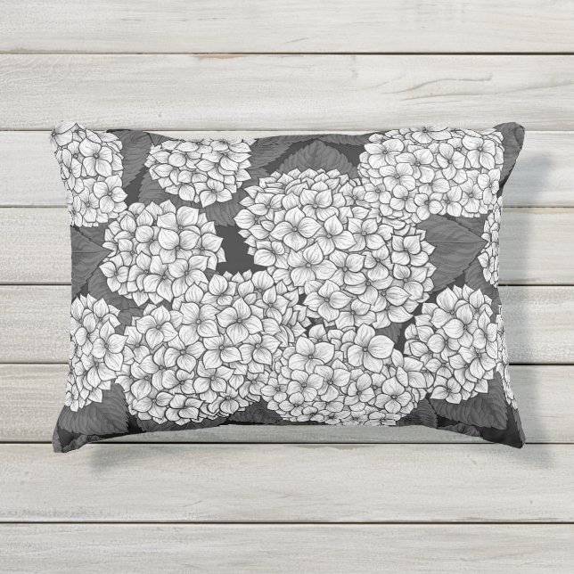 Coussin D'extérieur White hydrangea (Devant)