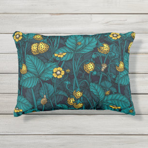 Coussin D'extérieur Wild strawberries, yellow and blue