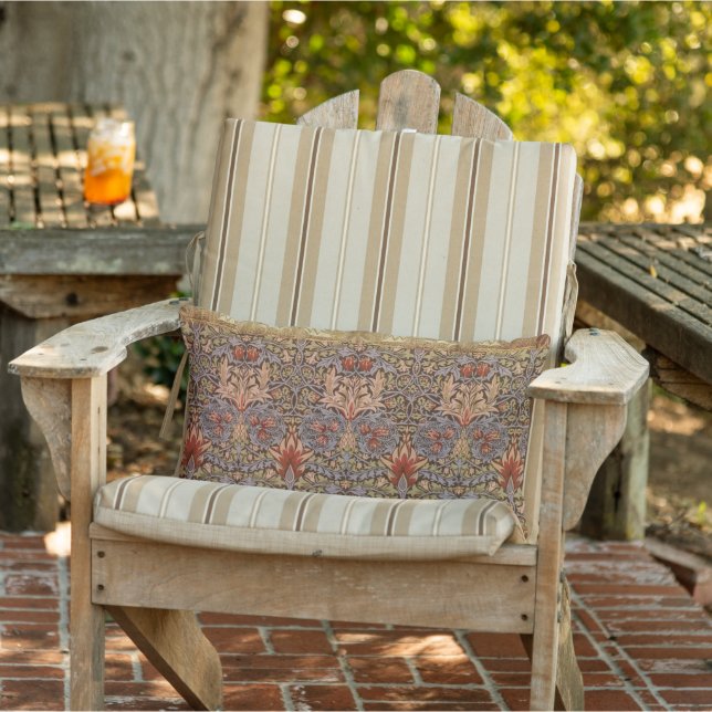 Coussin D'extérieur William * Morris Victorian Peach Vermillion Gold (Chaise)