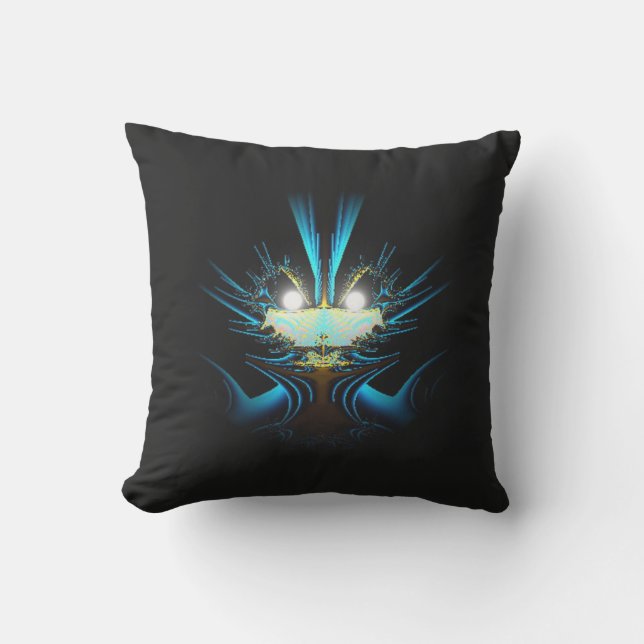 Coussin D'extérieur Yeux lumineux bleu brillant Créature (Recto)
