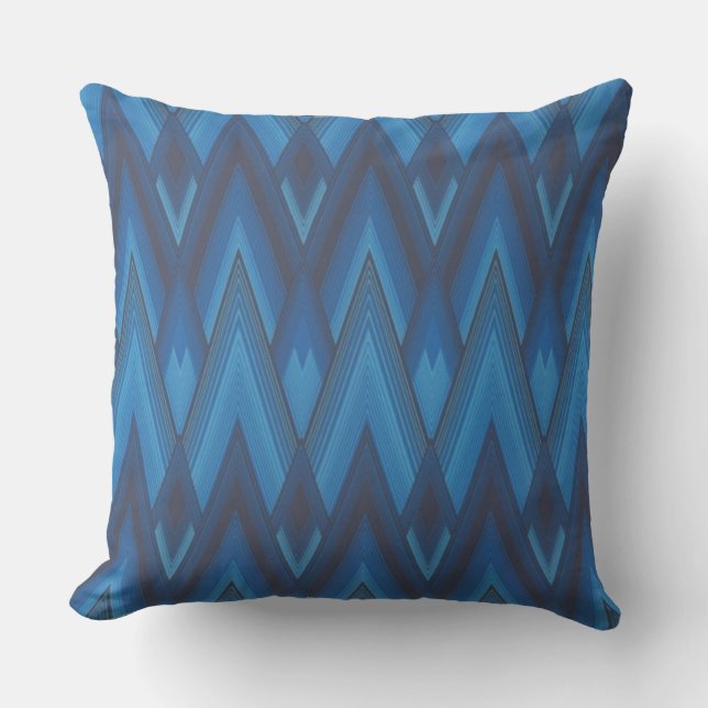 Coussin D'extérieur Zig Zag Bleu (Recto)