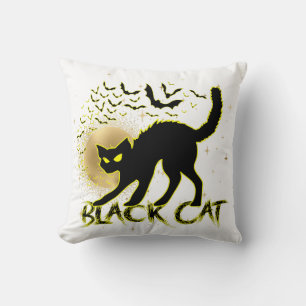 Coussin d'Halloween inspiré par le chat noir