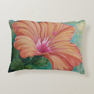 Coussin d'Hibiscus orange
