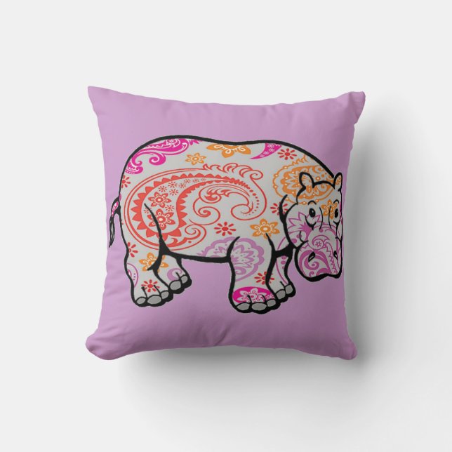 Coussin d'hippopotame de Paisley (Recto)