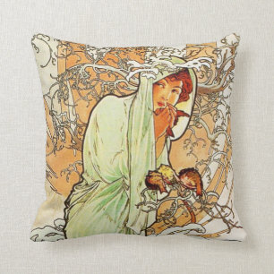 Coussin d'hiver d'Alpohnse Mucha