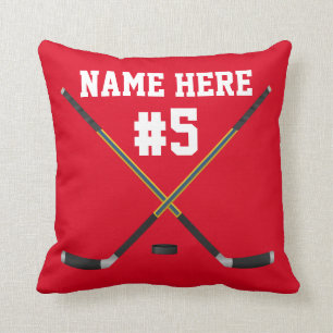 Coussin d'hockey votre PHOTO, NOM et NOMBRE du
