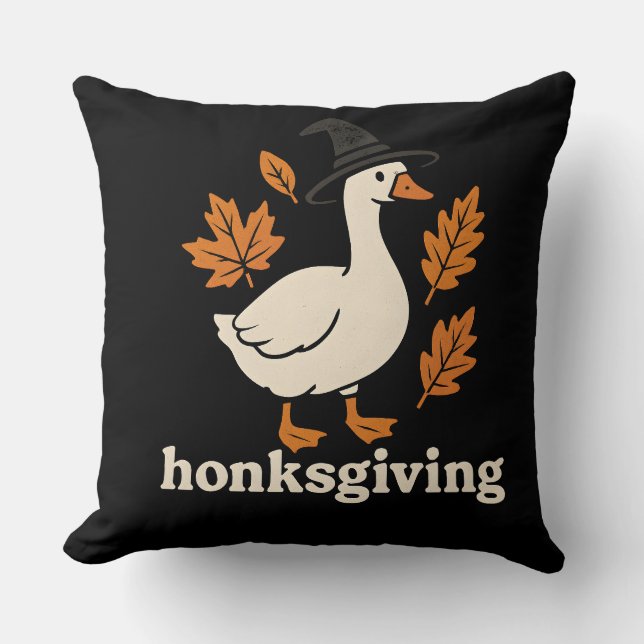 Coussin d'humour de l'oie de Honksgiving (Recto)