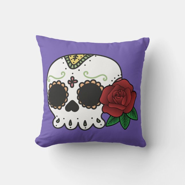 Coussin Dia de los Muertos Sugar Skull (Recto)