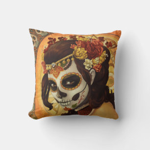 Coussin Dia De Los Muertos Throw Pillow