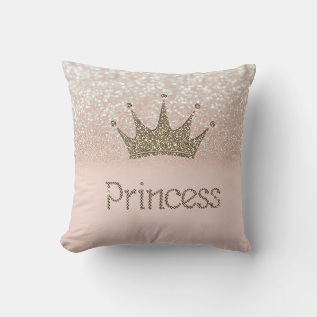 Coussin Diadème Moderne à Paillettes, Princesse, Bokeh à P (Recto)