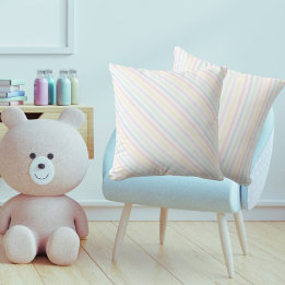 Coussin Diagonal Bandes de bonbons Retro Pastel