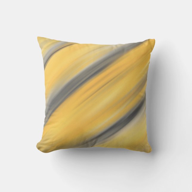 Coussin Diagonale gris et jaune Abstrait (Recto)